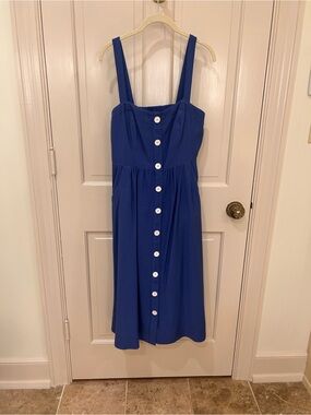 Maeve For Anthropologie Rosemary Maxi Dress Blue Purple Button Down